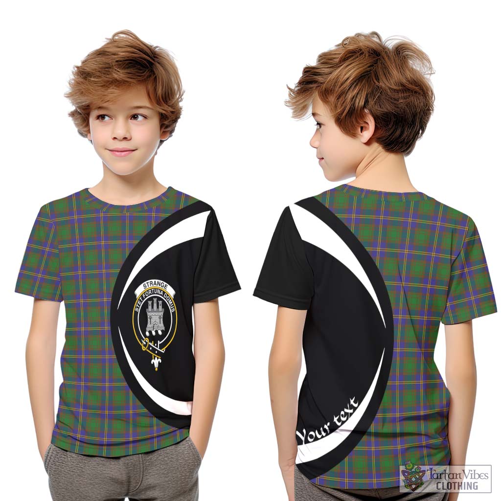 Tartan Vibes Clothing Strange of Balkaskie Tartan Kid T-Shirt with Family Crest Circle Style