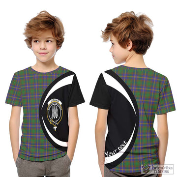 Strange of Balkaskie Tartan Kid T-Shirt with Family Crest Circle Style