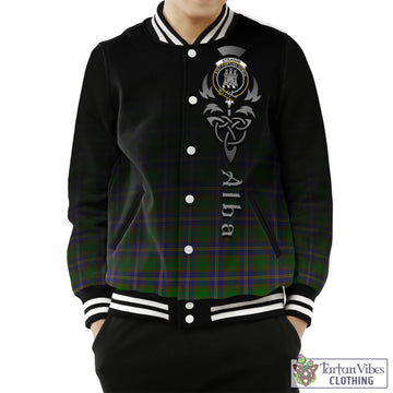 Strange of Balkaskie Tartan Baseball Jacket Featuring Alba Gu Brath Family Crest Celtic Inspired