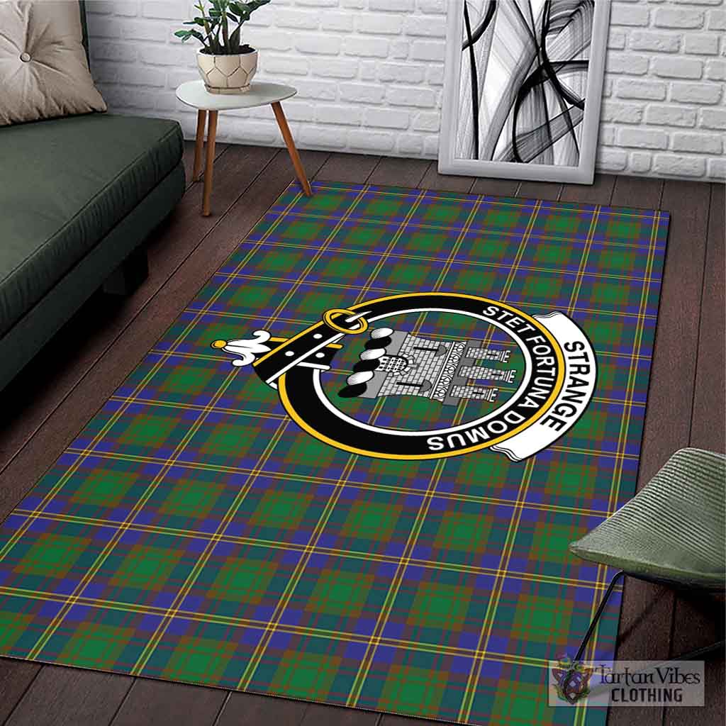 Tartan Vibes Clothing Strange of Balkaskie Tartan Area Rug with Family Crest