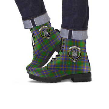 Strange of Balkaskie Tartan Leather Boots with Family Crest