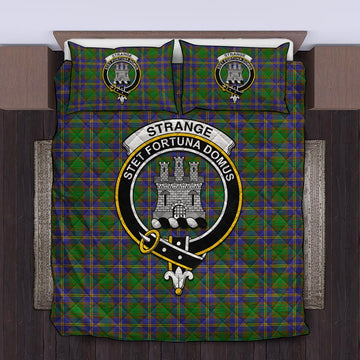 Strange of Balkaskie Tartan Quilt Bed Set with Family Crest