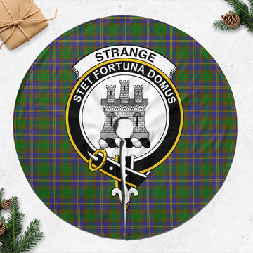 Strange of Balkaskie Tartan Christmas Tree Skirt with Family Crest