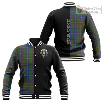 Strange of Balkaskie Tartan Baseball Jacket with Family Crest and Half Of Me Style