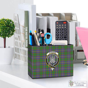 Strange of Balkaskie Tartan Pen Holder with Family Crest