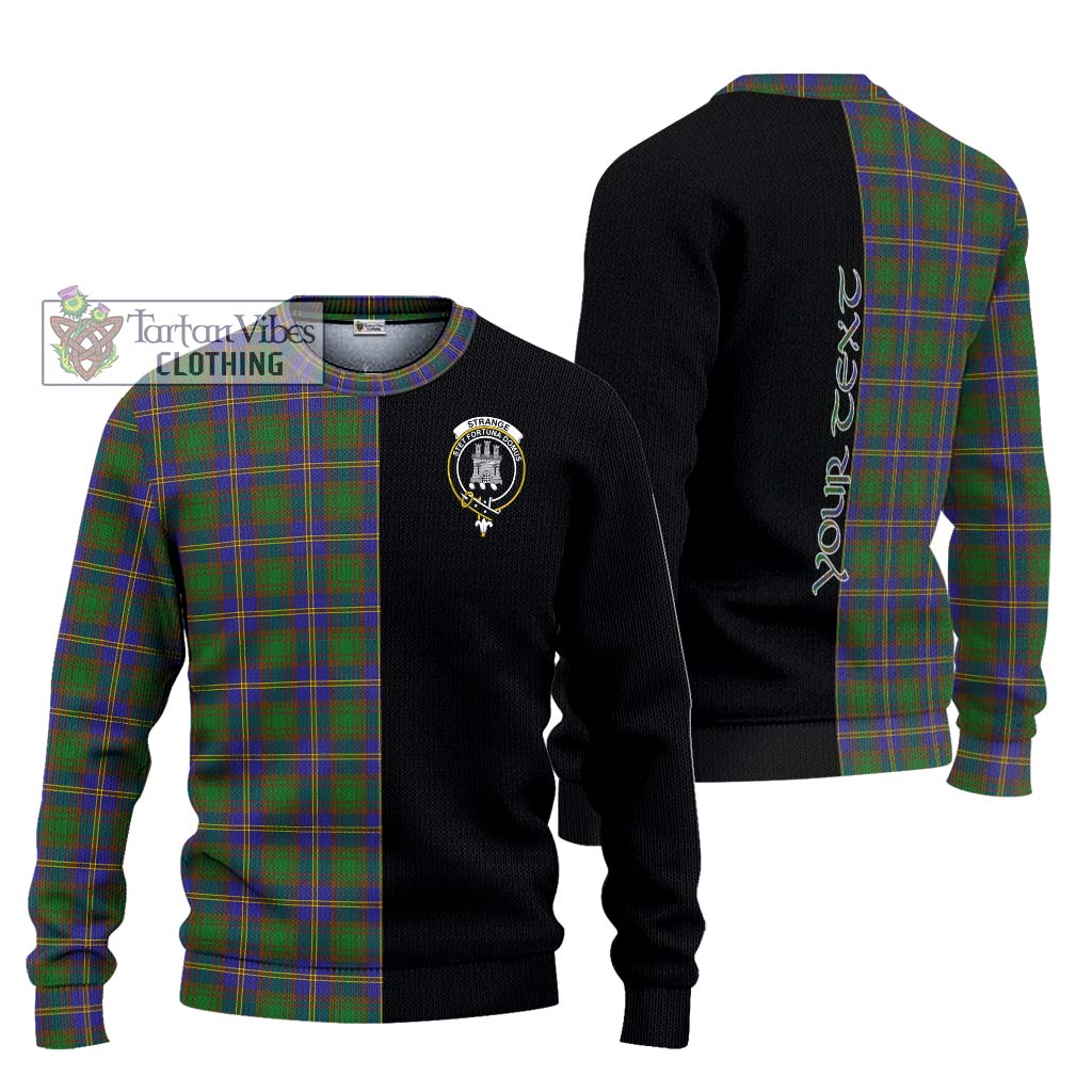 Tartan Vibes Clothing Strange of Balkaskie Tartan Knitted Sweater with Family Crest and Half Of Me Style