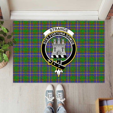 Strange of Balkaskie Tartan Door Mat with Family Crest