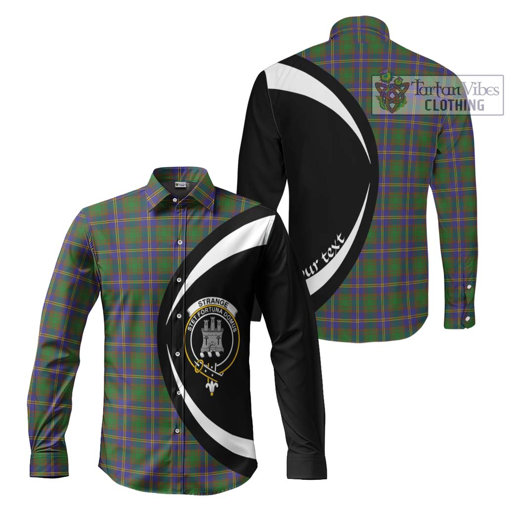 Strange of Balkaskie Tartan Long Sleeve Button Up with Family Crest Circle Style Men's Shirt S - Tartan Vibes Clothing