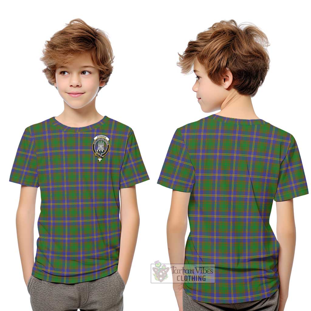 Tartan Vibes Clothing Strange of Balkaskie Tartan Kid T-Shirt with Family Crest