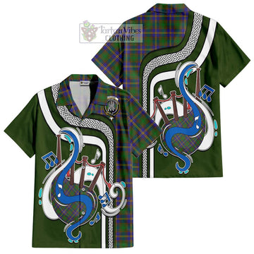 Strange of Balkaskie Tartan Short Sleeve Button Shirt with Epic Bagpipe Style