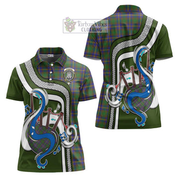 Strange of Balkaskie Tartan Women's Polo Shirt with Epic Bagpipe Style