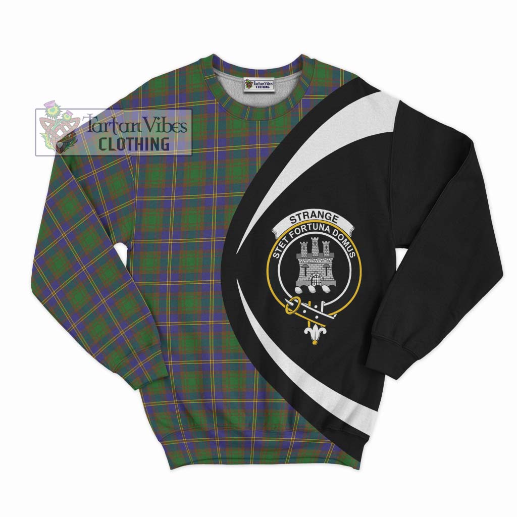 Strange of Balkaskie Tartan Sweatshirt with Family Crest Circle Style Unisex - Tartan Vibes Clothing