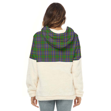 Strange of Balkaskie Tartan Women's Borg Fleece Hoodie With Half Zip