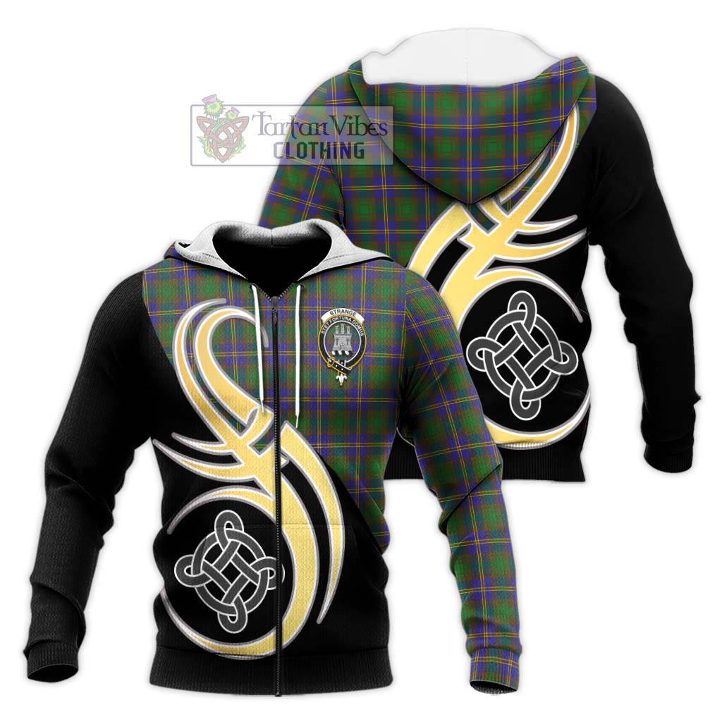 Strange of Balkaskie Tartan Knitted Hoodie with Family Crest and Celtic Symbol Style Unisex Knitted Zip Hoodie - Tartan Vibes Clothing