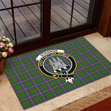 Strange of Balkaskie Tartan Door Mat with Family Crest