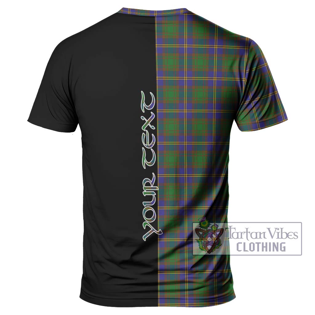 Tartan Vibes Clothing Strange of Balkaskie Tartan T-Shirt with Family Crest and Half Of Me Style