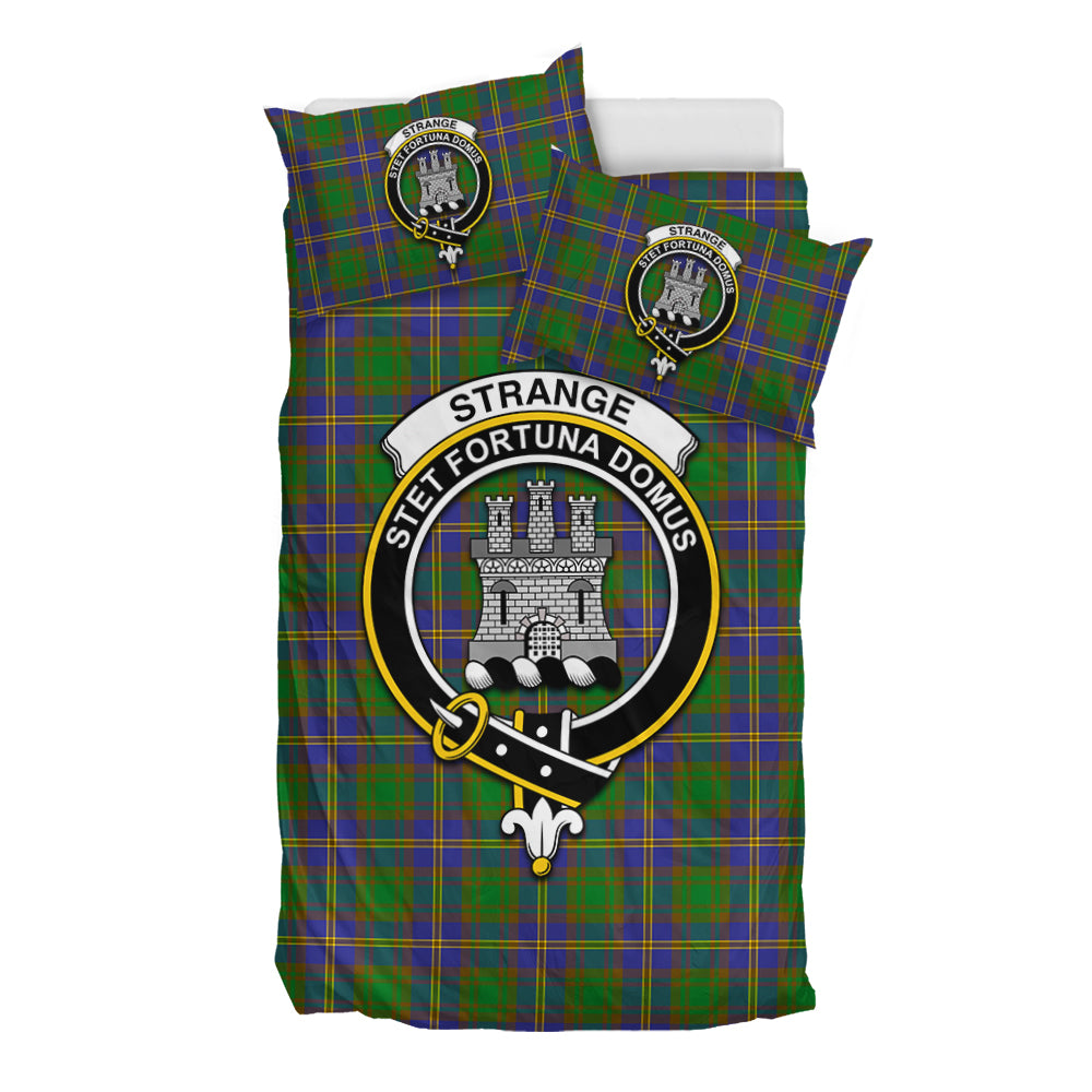 Strange of Balkaskie Tartan Bedding Set with Family Crest - Tartan Vibes Clothing