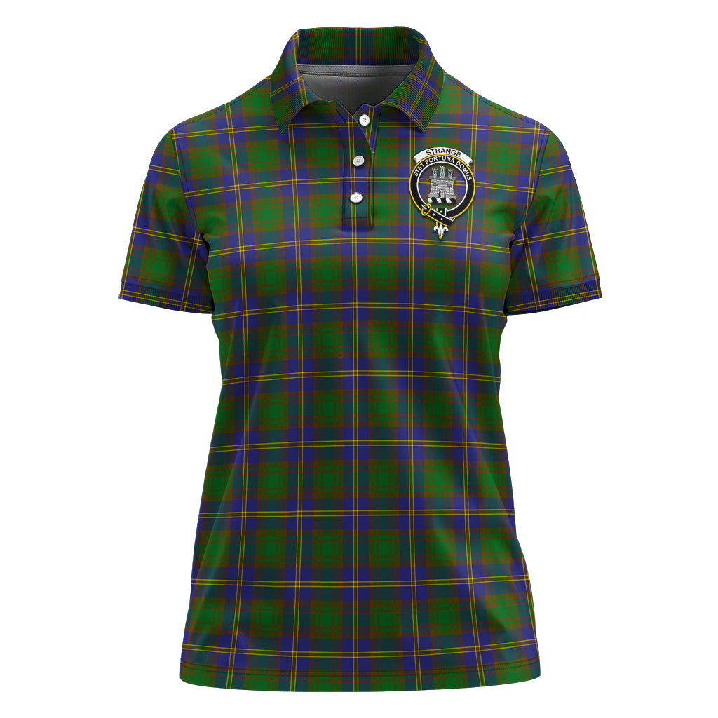 Strange of Balkaskie Tartan Polo Shirt with Family Crest For Women - Tartan Vibes Clothing