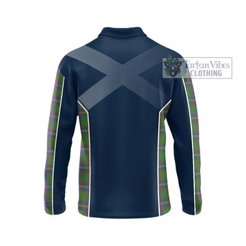 Strange of Balkaskie Tartan Long Sleeve Polo Shirt with Family Crest and Lion Rampant Vibes Sport Style