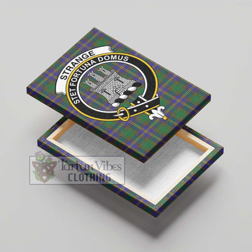 Strange of Balkaskie Tartan Canvas Print Wall Art with Family Crest