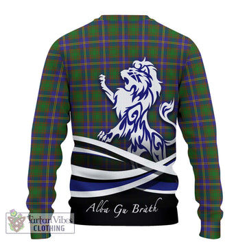 Strange of Balkaskie Tartan Knitted Sweater with Alba Gu Brath Regal Lion Emblem