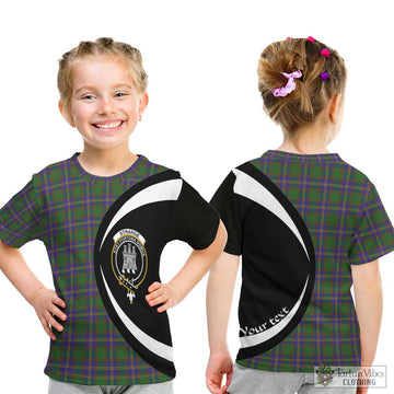 Strange of Balkaskie Tartan Kid T-Shirt with Family Crest Circle Style