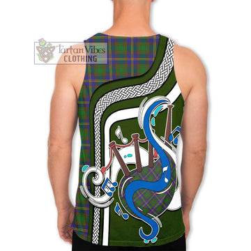 Strange of Balkaskie Tartan Men's Tank Top with Epic Bagpipe Style