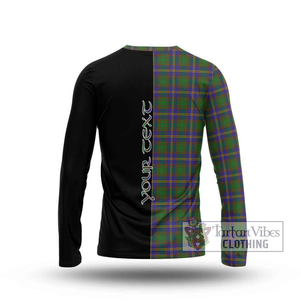 Tartan Vibes Clothing Strange of Balkaskie Tartan Long Sleeve T-Shirt with Family Crest and Half Of Me Style