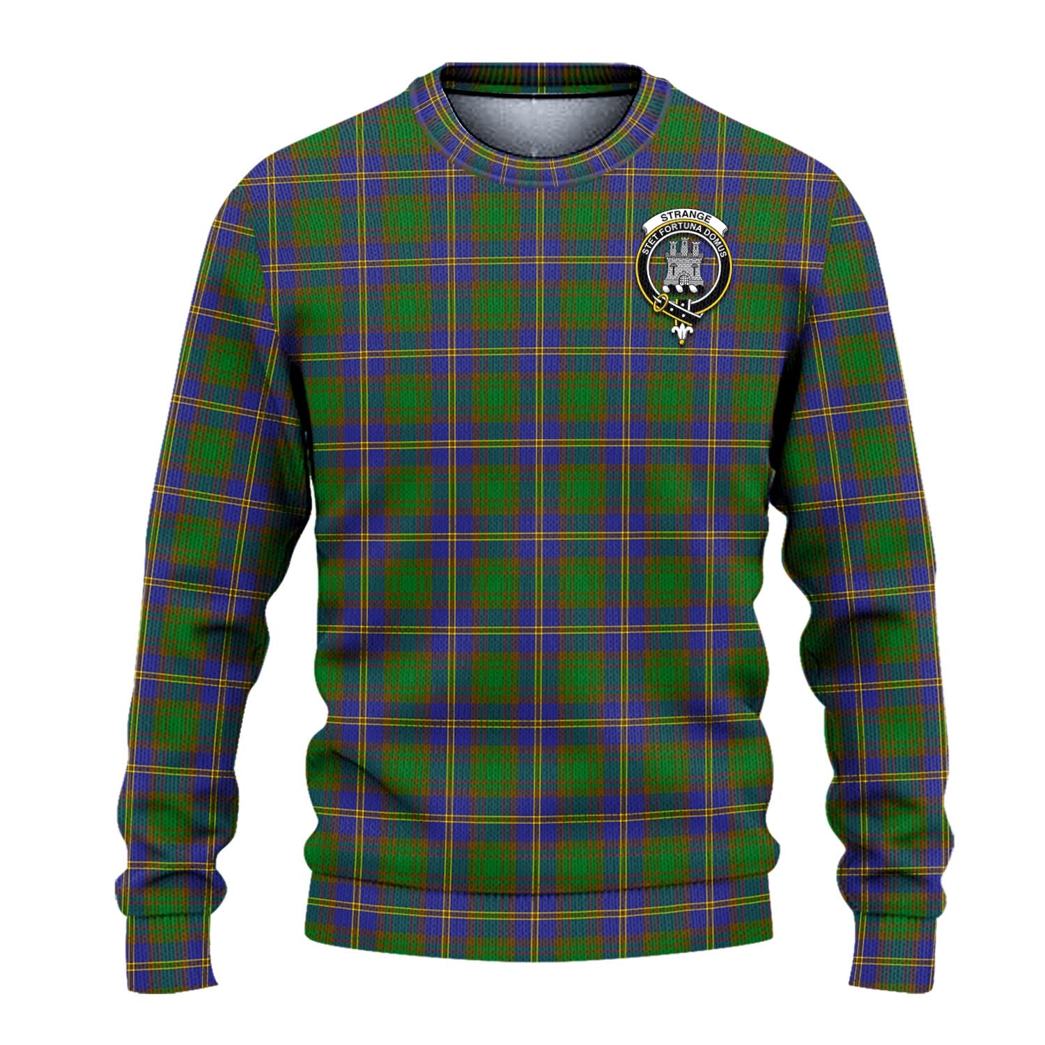 Strange of Balkaskie Tartan Knitted Sweater with Family Crest - Tartanvibesclothing