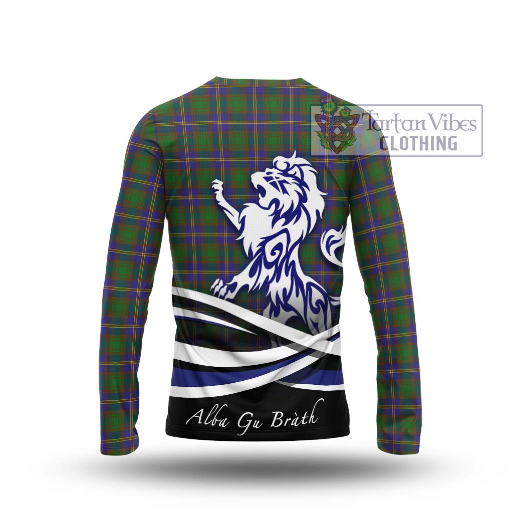 Tartan Vibes Clothing Strange of Balkaskie Tartan Long Sleeve T-Shirt with Alba Gu Brath Regal Lion Emblem