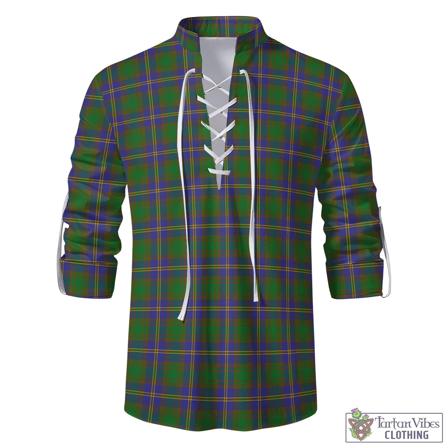 Tartan Vibes Clothing Strange of Balkaskie Tartan Men's Scottish Traditional Jacobite Ghillie Kilt Shirt