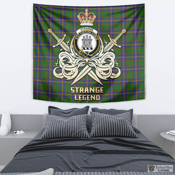 Strange of Balkaskie Tartan Tapestry with Clan Crest and the Golden Sword of Courageous Legacy