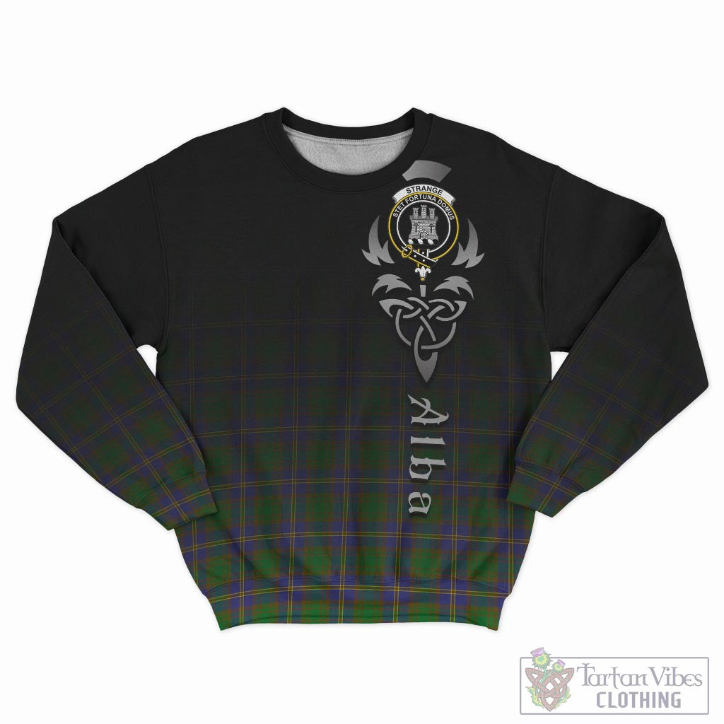 Tartan Vibes Clothing Strange of Balkaskie Tartan Sweatshirt Featuring Alba Gu Brath Family Crest Celtic Inspired