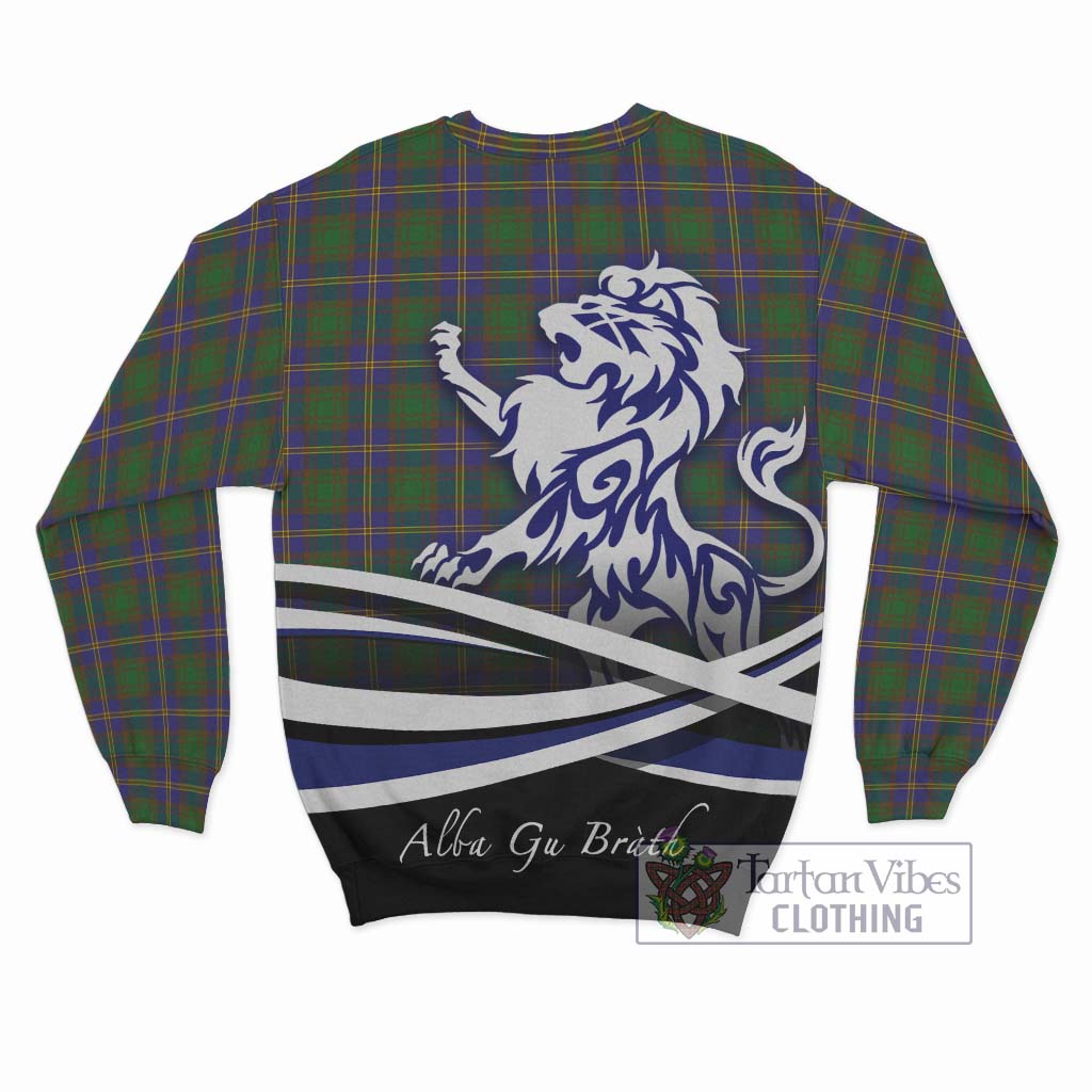 Tartan Vibes Clothing Strange of Balkaskie Tartan Sweatshirt with Alba Gu Brath Regal Lion Emblem