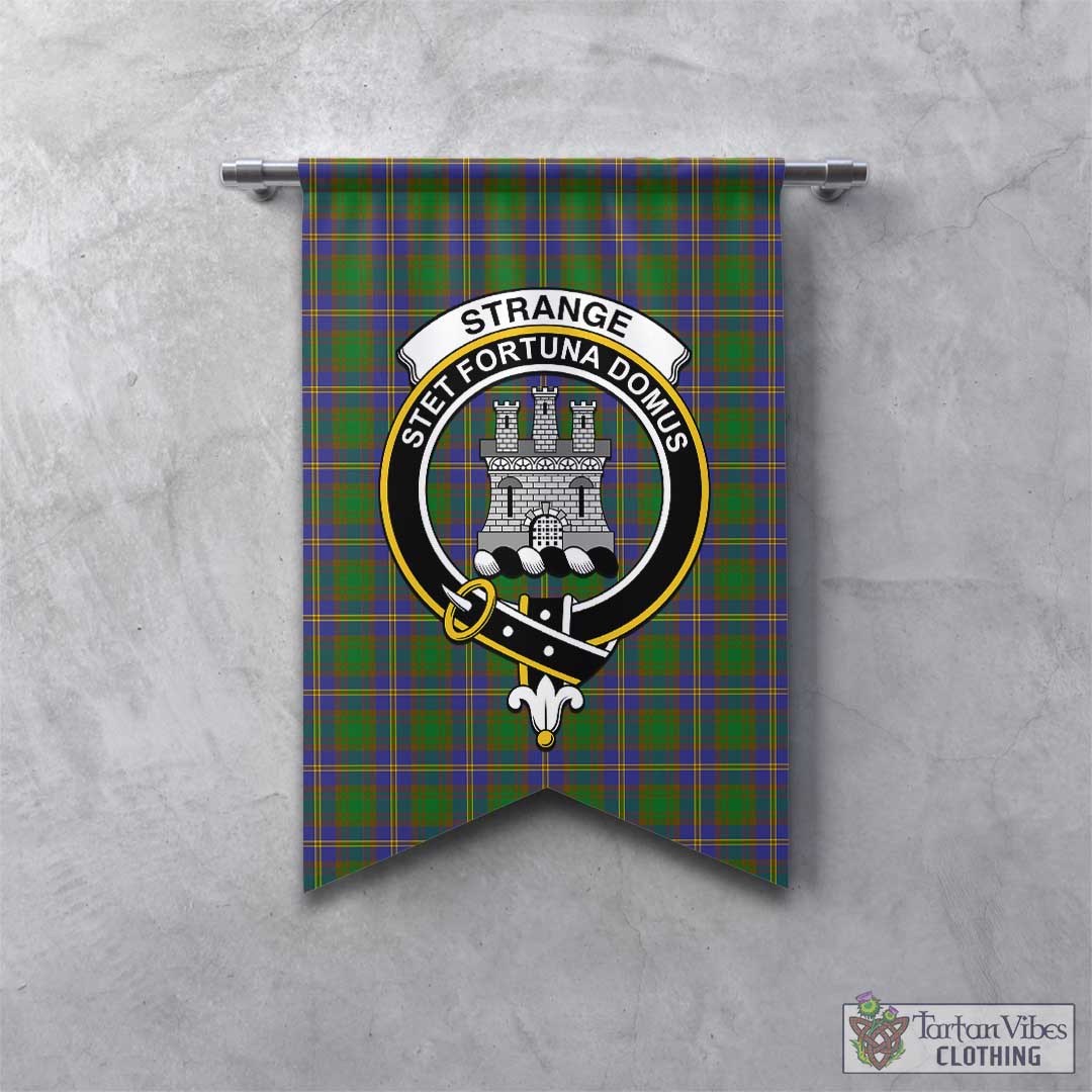 Tartan Vibes Clothing Strange of Balkaskie Tartan Gonfalon, Tartan Banner with Family Crest