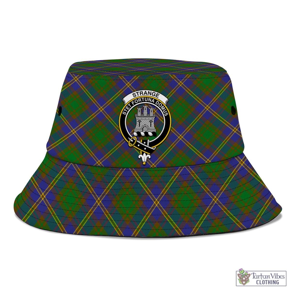 Tartan Vibes Clothing Strange of Balkaskie Tartan Bucket Hat with Family Crest