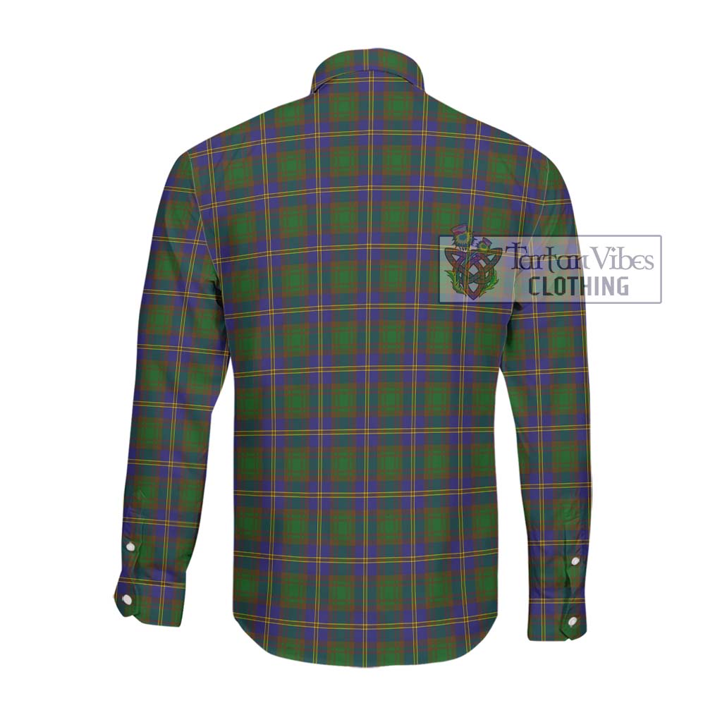 Tartan Vibes Clothing Strange of Balkaskie Tartan Long Sleeve Button Shirt with Family Crest DNA In Me Style