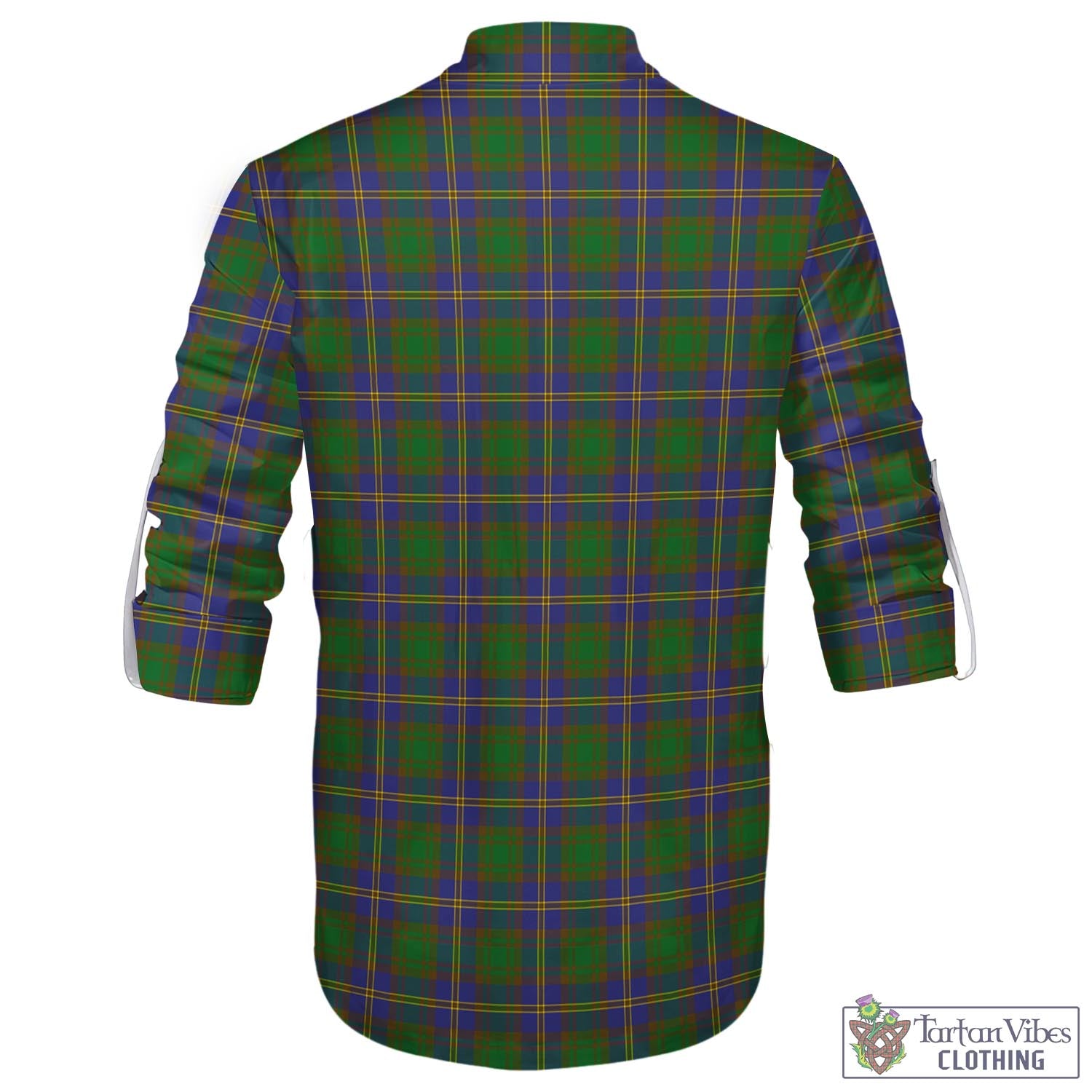 Tartan Vibes Clothing Strange of Balkaskie Tartan Men's Scottish Traditional Jacobite Ghillie Kilt Shirt with Family Crest