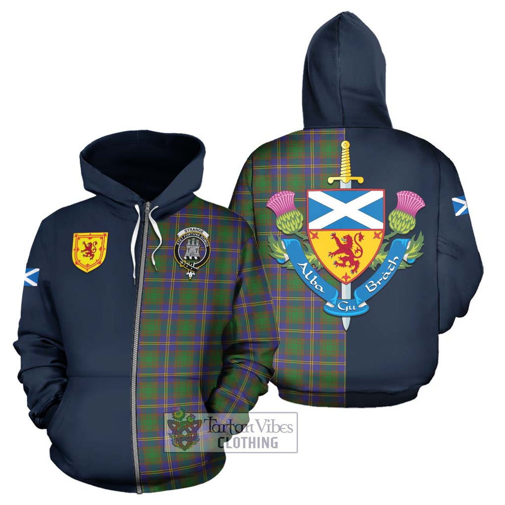 Tartan Vibes Clothing Strange of Balkaskie Tartan Hoodie with Scottish Lion Royal Arm Half Style