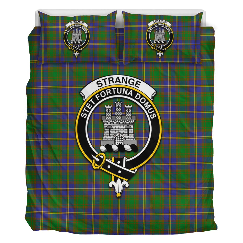 Strange of Balkaskie Tartan Bedding Set with Family Crest - Tartan Vibes Clothing