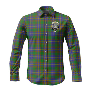 Strange of Balkaskie Tartan Long Sleeve Button Up Shirt with Family Crest