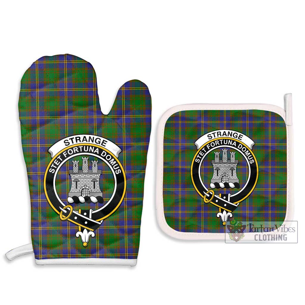 Tartan Vibes Clothing Strange of Balkaskie Tartan Combo Oven Mitt & Pot-Holder with Family Crest