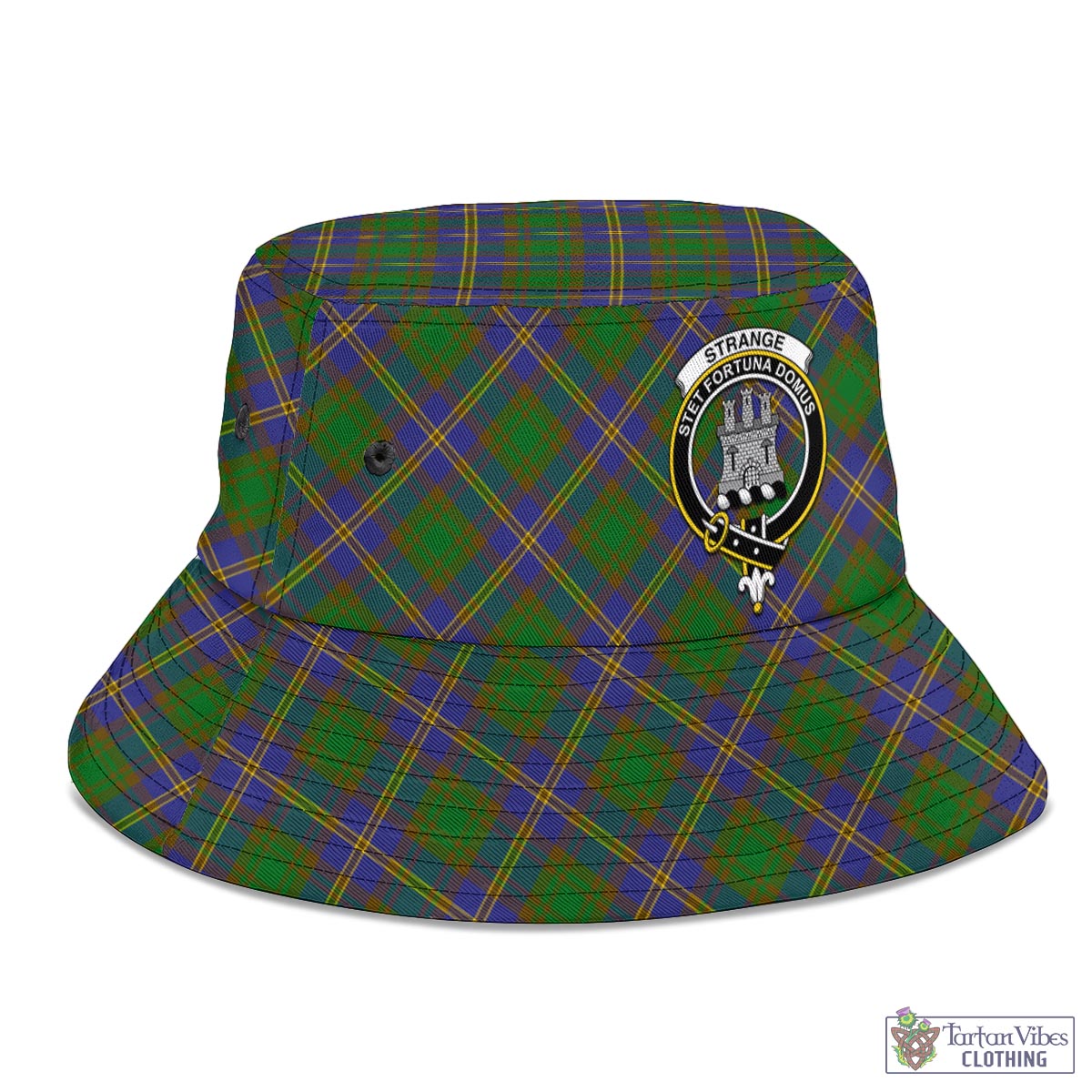 Tartan Vibes Clothing Strange of Balkaskie Tartan Bucket Hat with Family Crest