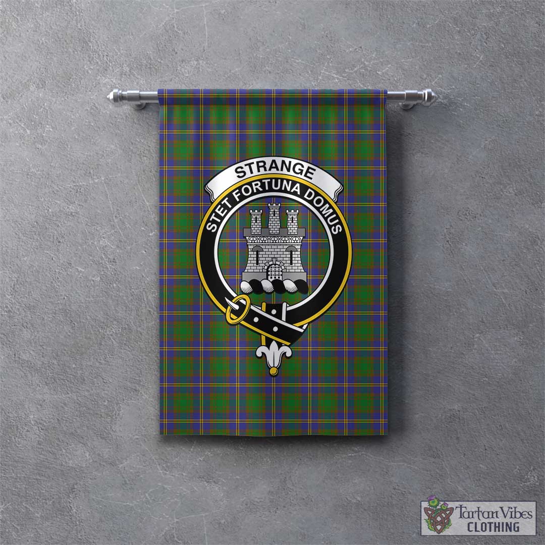 Tartan Vibes Clothing Strange of Balkaskie Tartan Gonfalon, Tartan Banner with Family Crest