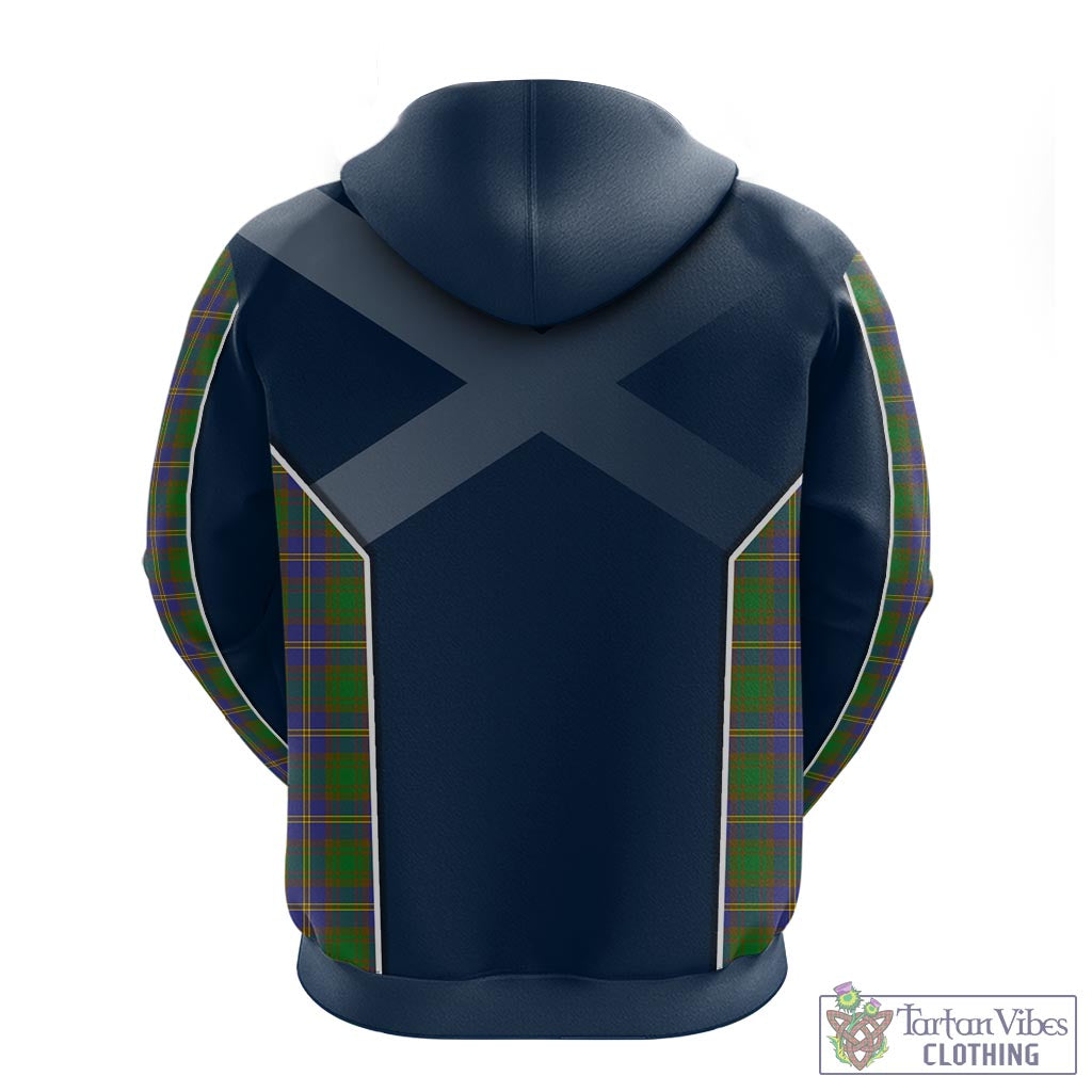 Tartan Vibes Clothing Strange of Balkaskie Tartan Hoodie with Family Crest and Scottish Thistle Vibes Sport Style