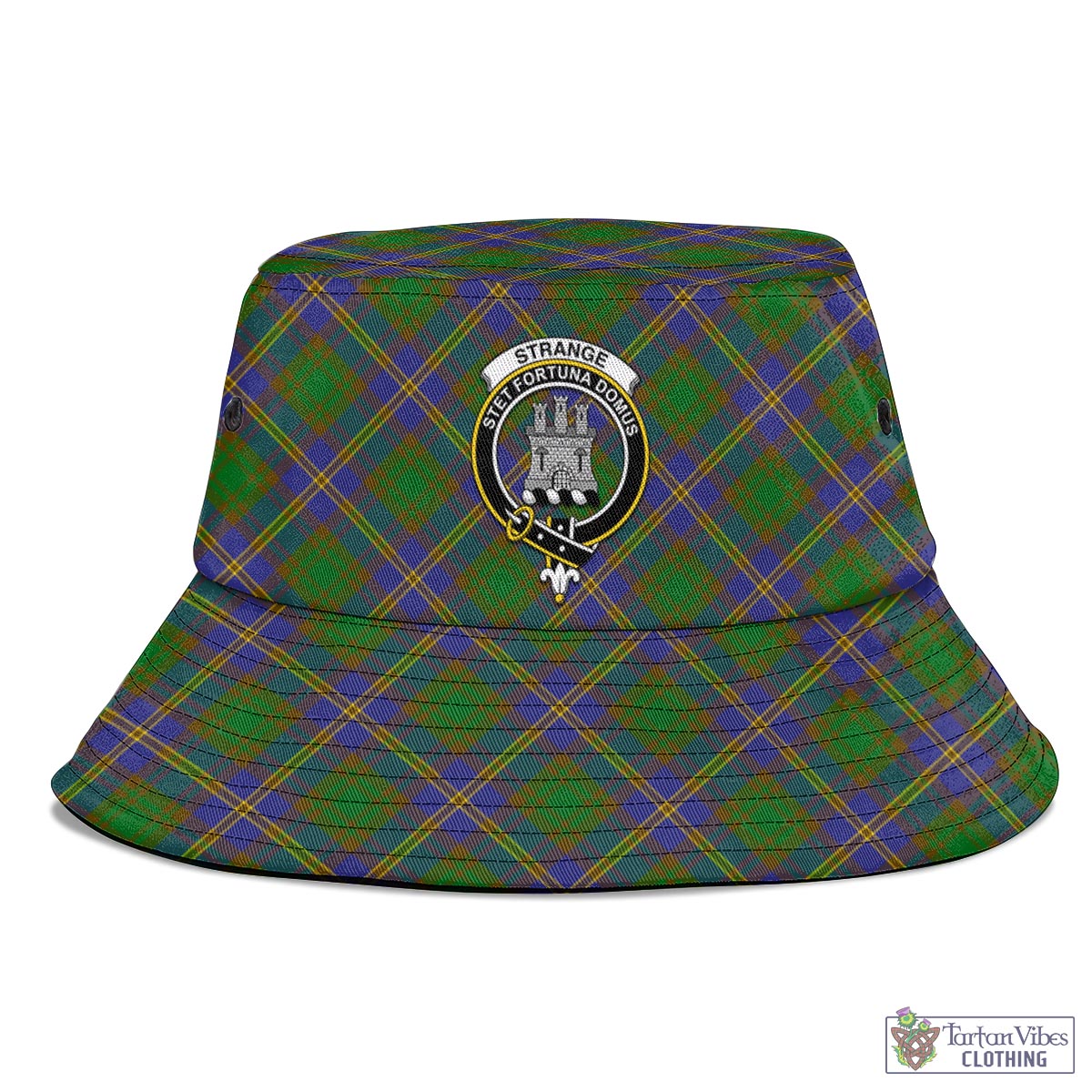 Tartan Vibes Clothing Strange of Balkaskie Tartan Bucket Hat with Family Crest