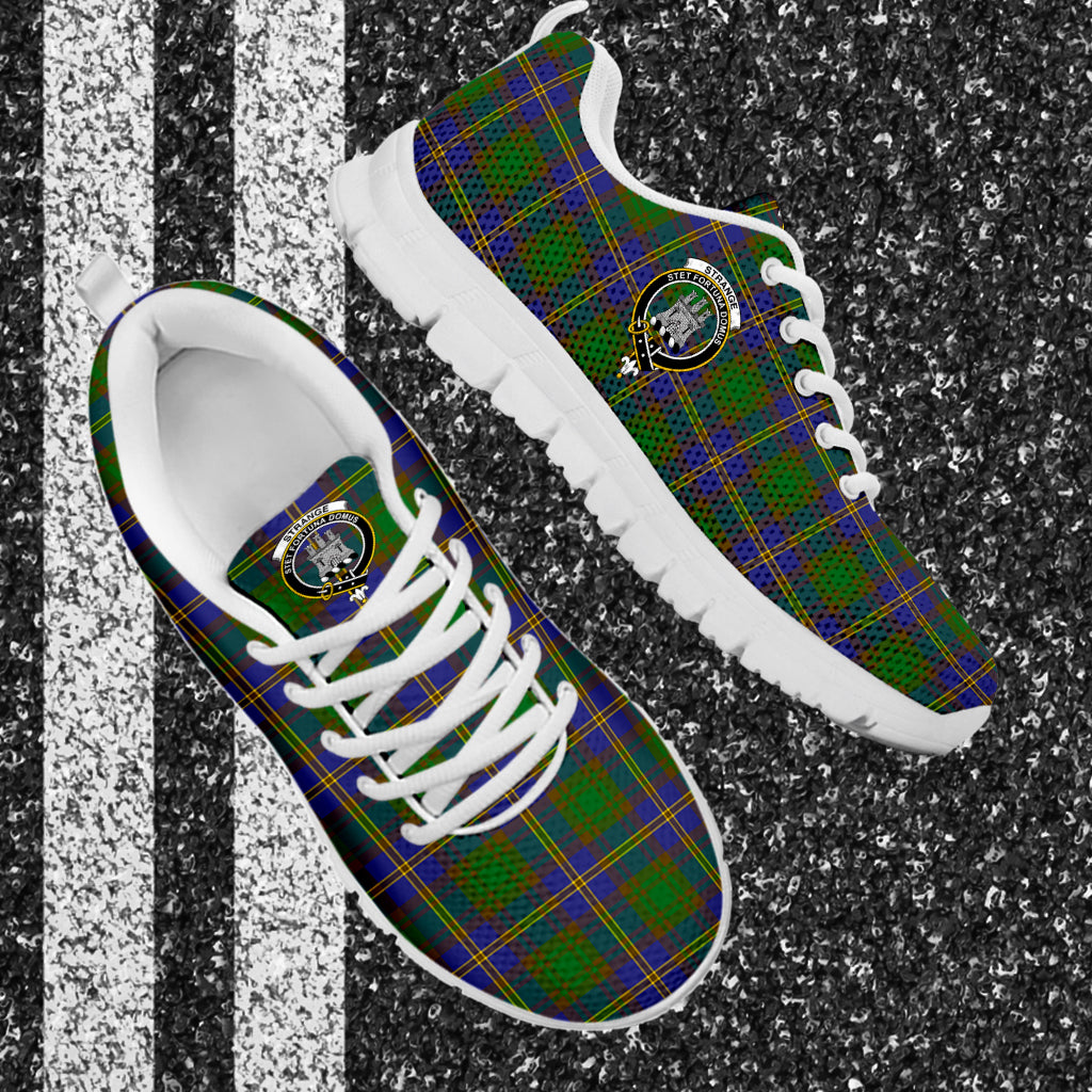 Strange of Balkaskie Tartan Sneakers with Family Crest - Tartan Vibes Clothing