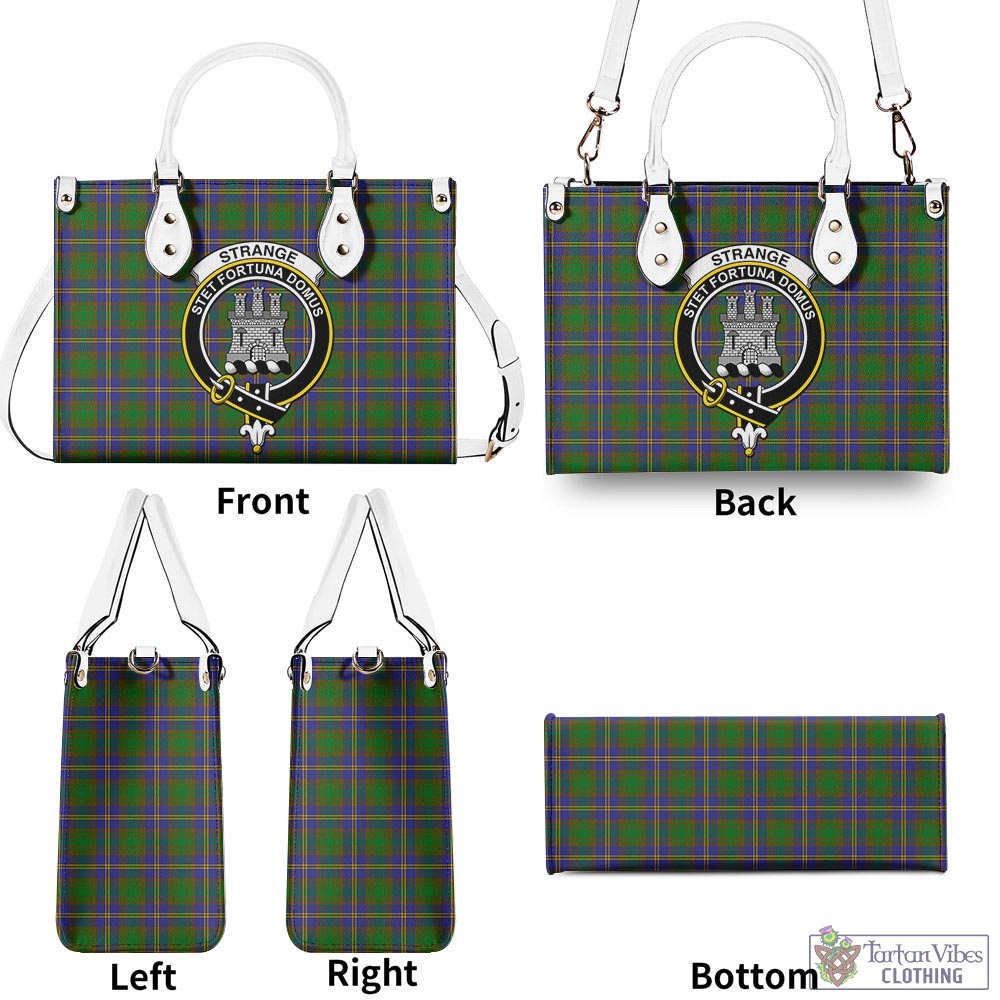 Tartan Vibes Clothing Strange of Balkaskie Tartan Luxury Leather Handbags with Family Crest