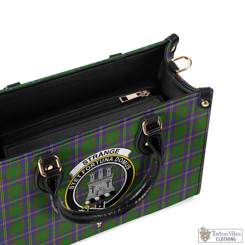 Tartan Vibes Clothing Strange of Balkaskie Tartan Luxury Leather Handbags with Family Crest