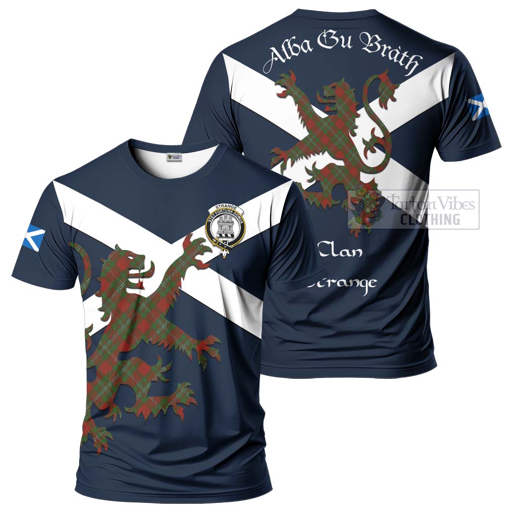 Tartan Vibes Clothing Strange (Strang) Tartan Lion Rampant T-Shirt – Proudly Display Your Heritage with Alba Gu Brath and Clan Name